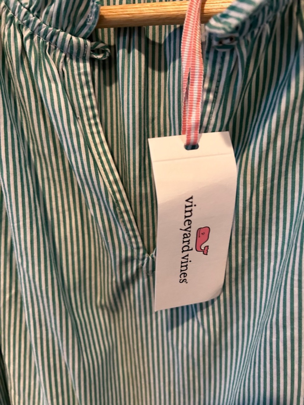 Vineyard Vines Green Stripe Ruffle Dress - Picture 4 of 12